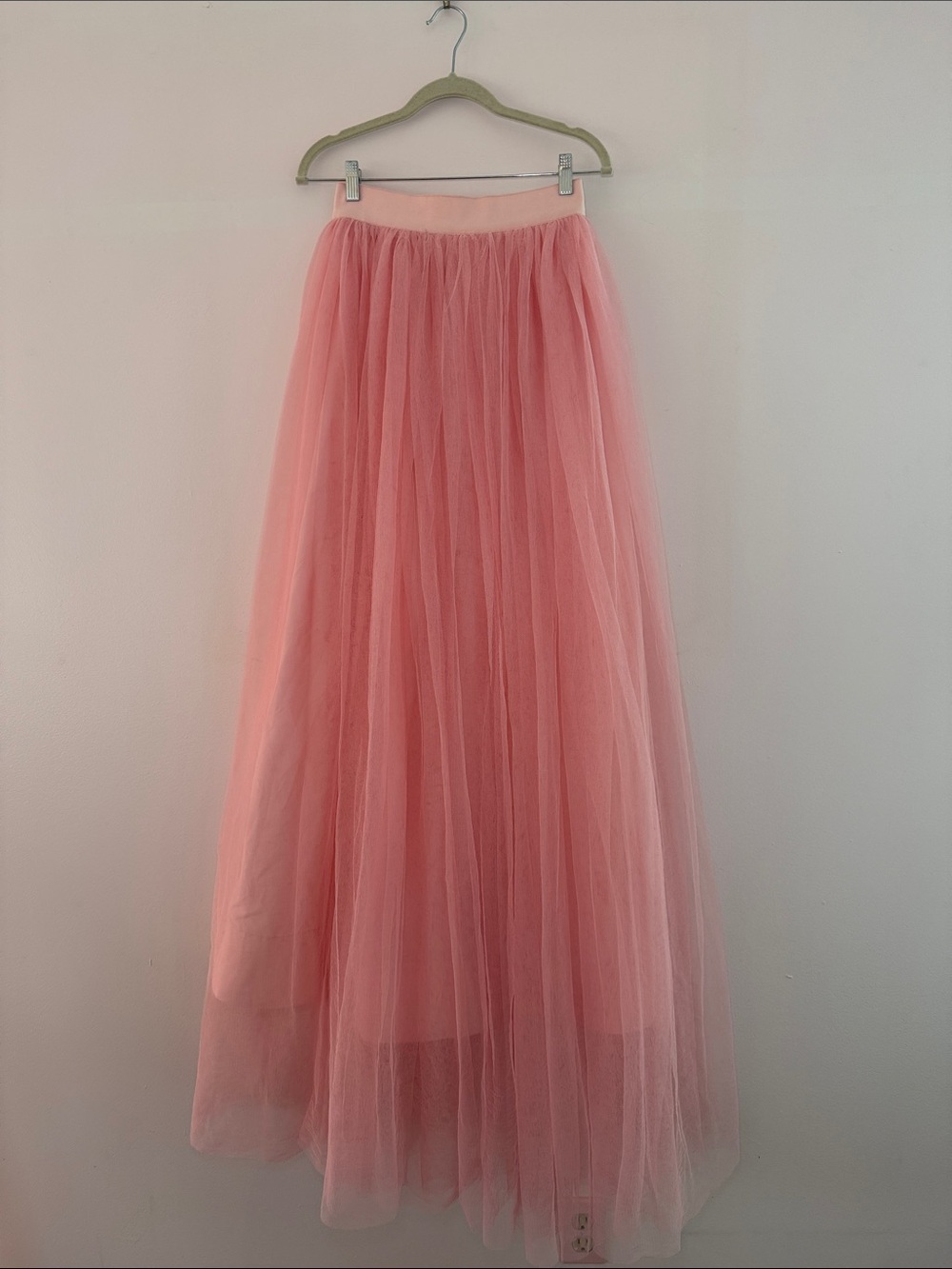 Alice + Olivia Coral Pink Tulle Maxi Skirt